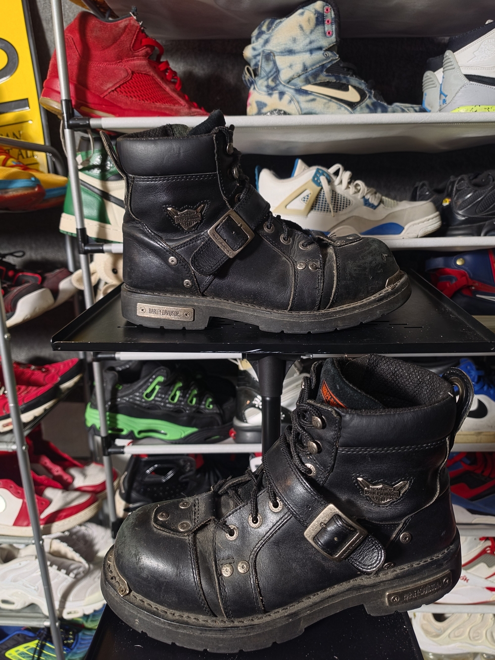 🔥 Harley-Davidson Black Leather Men's Size 11 Motorcycle Boots with Buckle